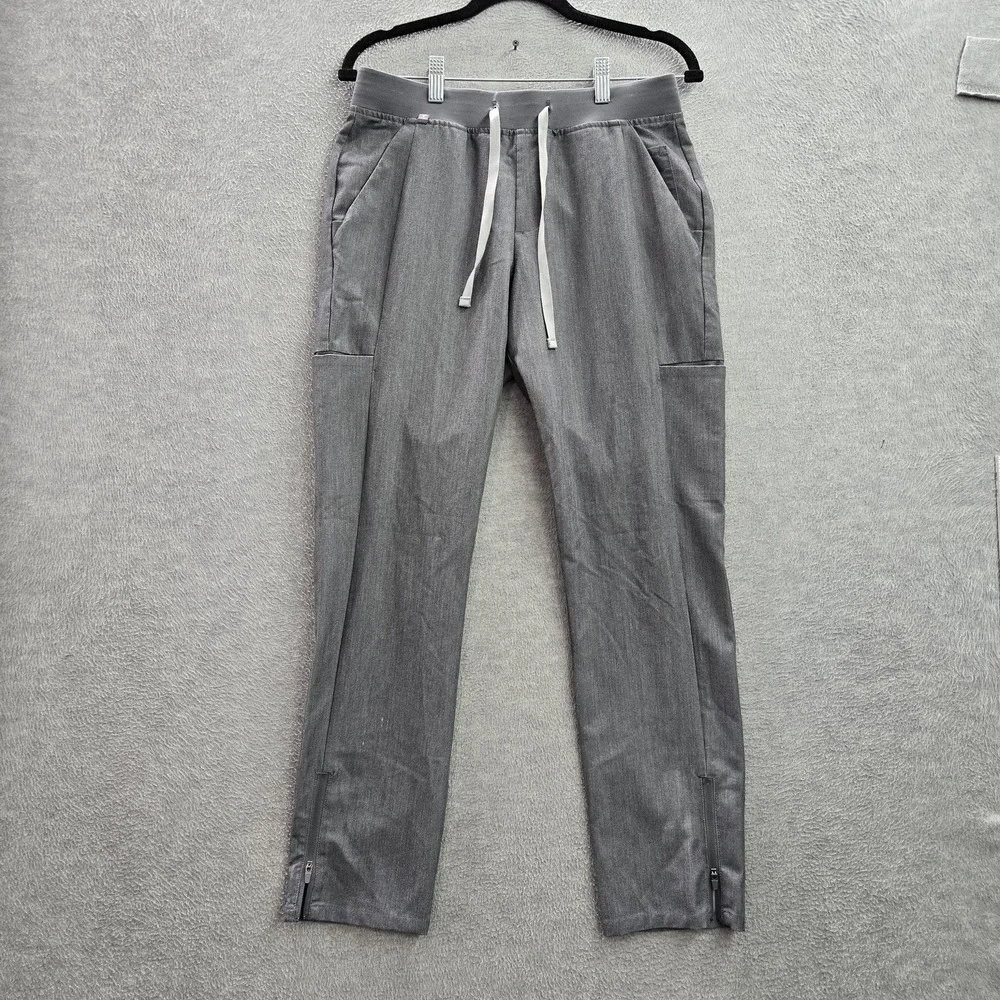 FIGS Women Scrub Pants S Gray Jogger Zipper PO#1280 28